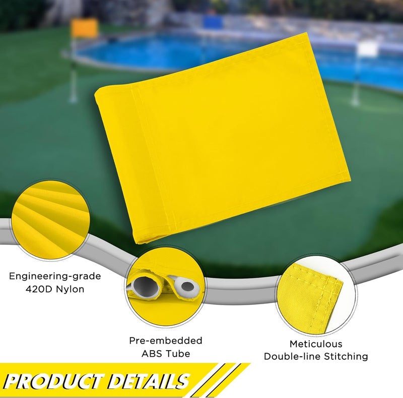 KINGTOP Solid Golf Flag All 8x6 Inch - 420D Nylon, Tube Inserted - Mini Putting Green Flags for Backyard Practice - Image 2